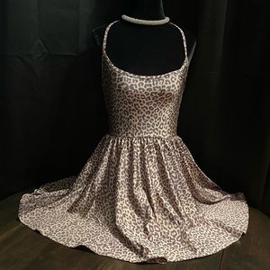 American Apparel Leopard mini halter dress M